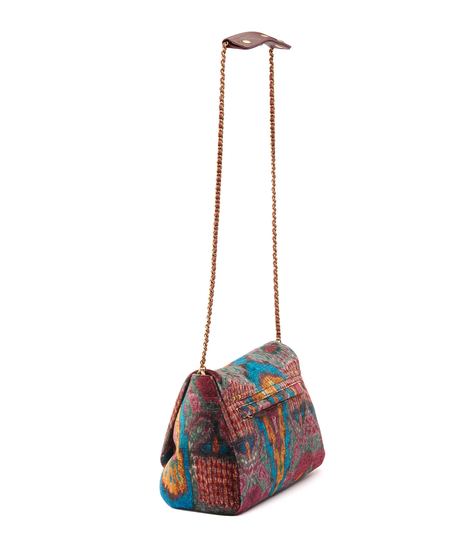 JEROME DREYFUSS Sac Lulu M Velours Imprimé Ikat, Capsule Velours 4 JEROME DREYFUSS Sac Lulu M Velours Imprimé Ikat, Capsule Velours – Image 2