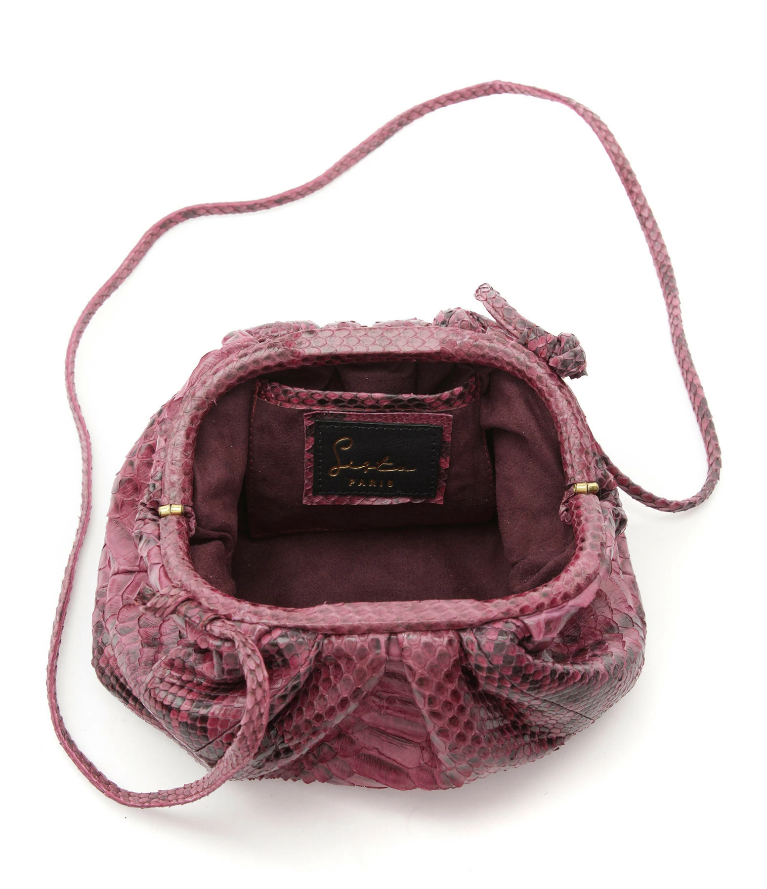 SISTA PARIS Sac Baby Uniq Cuir Souple Python Grenade 6 SISTA PARIS Sac Baby Uniq Cuir Souple Python Grenade – Image 4