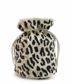GANNI Sac Bourse Perles Léopard