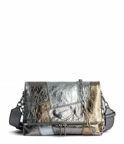 jerome dreyfuss shop 21 ZADIG & VOLTAIRE Sac Rocky Vintage Metal Patchwork Cuir Argenté