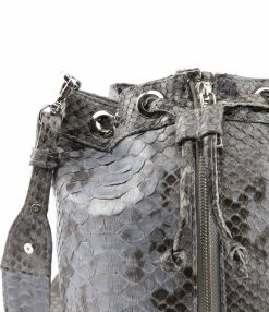 Alternative view of SISTA PARIS Sac Amber Cuir Python Gris