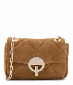 VANESSA BRUNO Sac Nano Moon Cuir Suédé Noisette