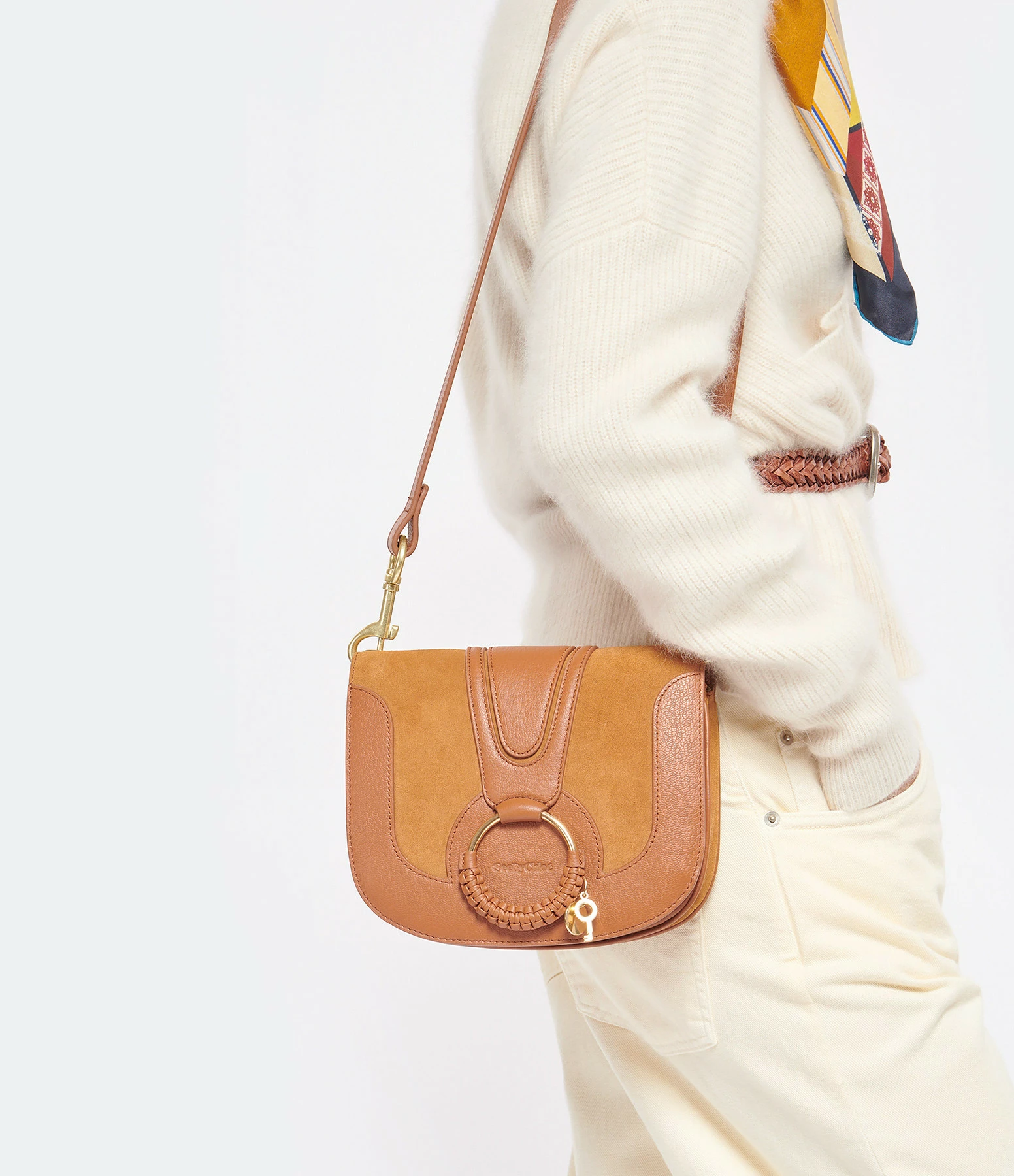 SEE BY CHLOE Sac Hana Double Cuir Caramel 7 SEE BY CHLOE Sac Hana Double Cuir Caramel – Image 5