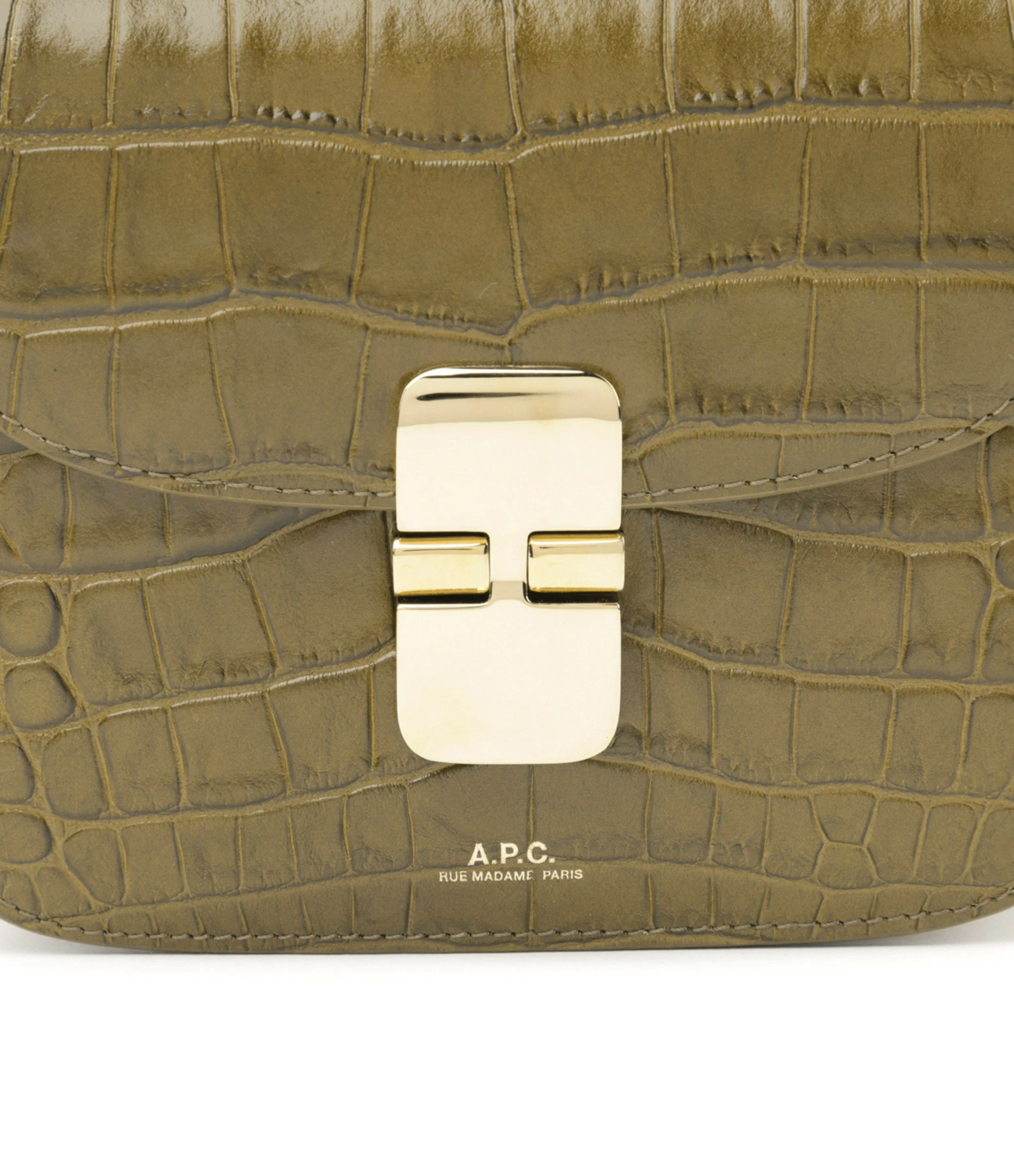 A.P.C. Sac Grace Mini Cuir Embossé Croco Olive 6 A.P.C. Sac Grace Mini Cuir Embossé Croco Olive – Image 4
