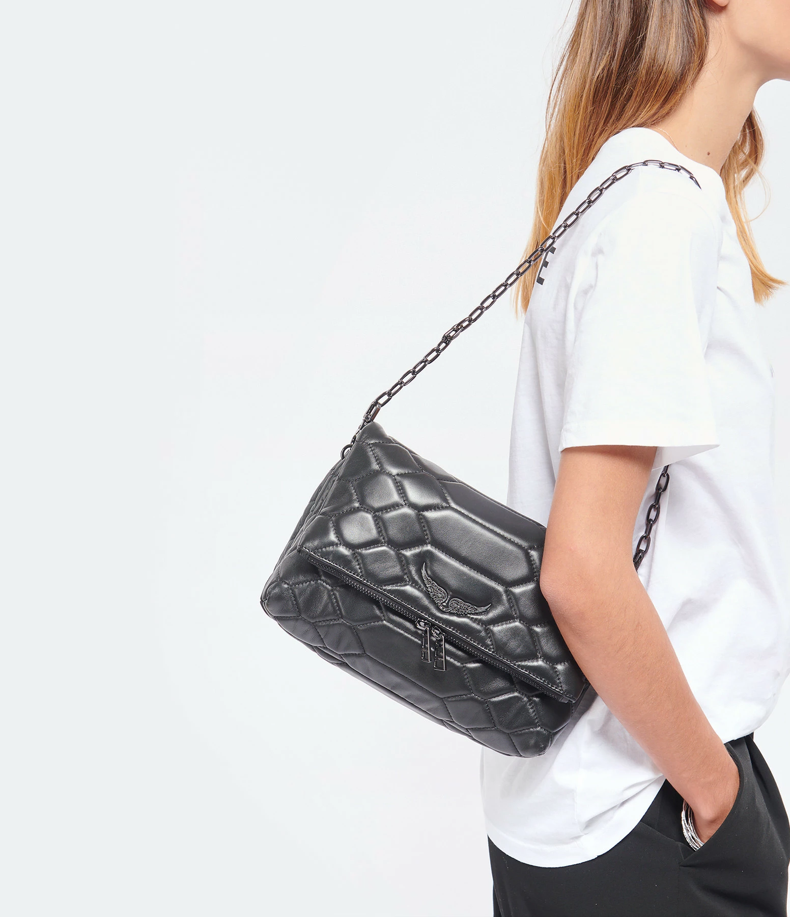 ZADIG & VOLTAIRE Sac Rocky XL Mat Cuir Noir 6 ZADIG & VOLTAIRE Sac Rocky XL Mat Cuir Noir – Image 4