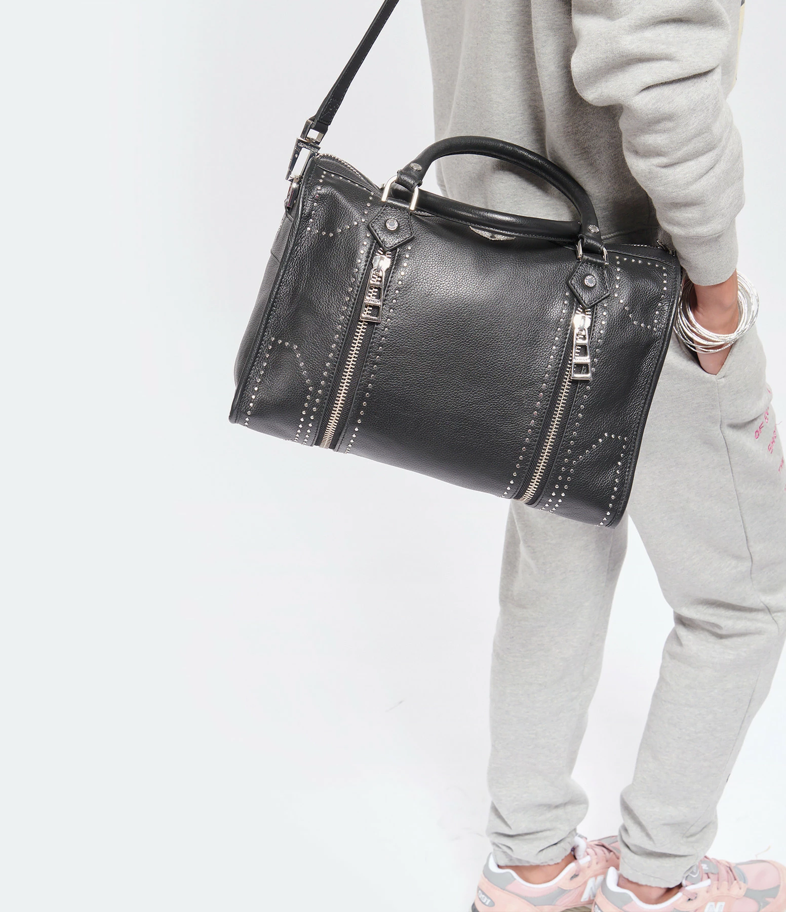 ZADIG & VOLTAIRE Sac Sunny Medium Cuir Grainé Noir 7 ZADIG & VOLTAIRE Sac Sunny Medium Cuir Grainé Noir – Image 5