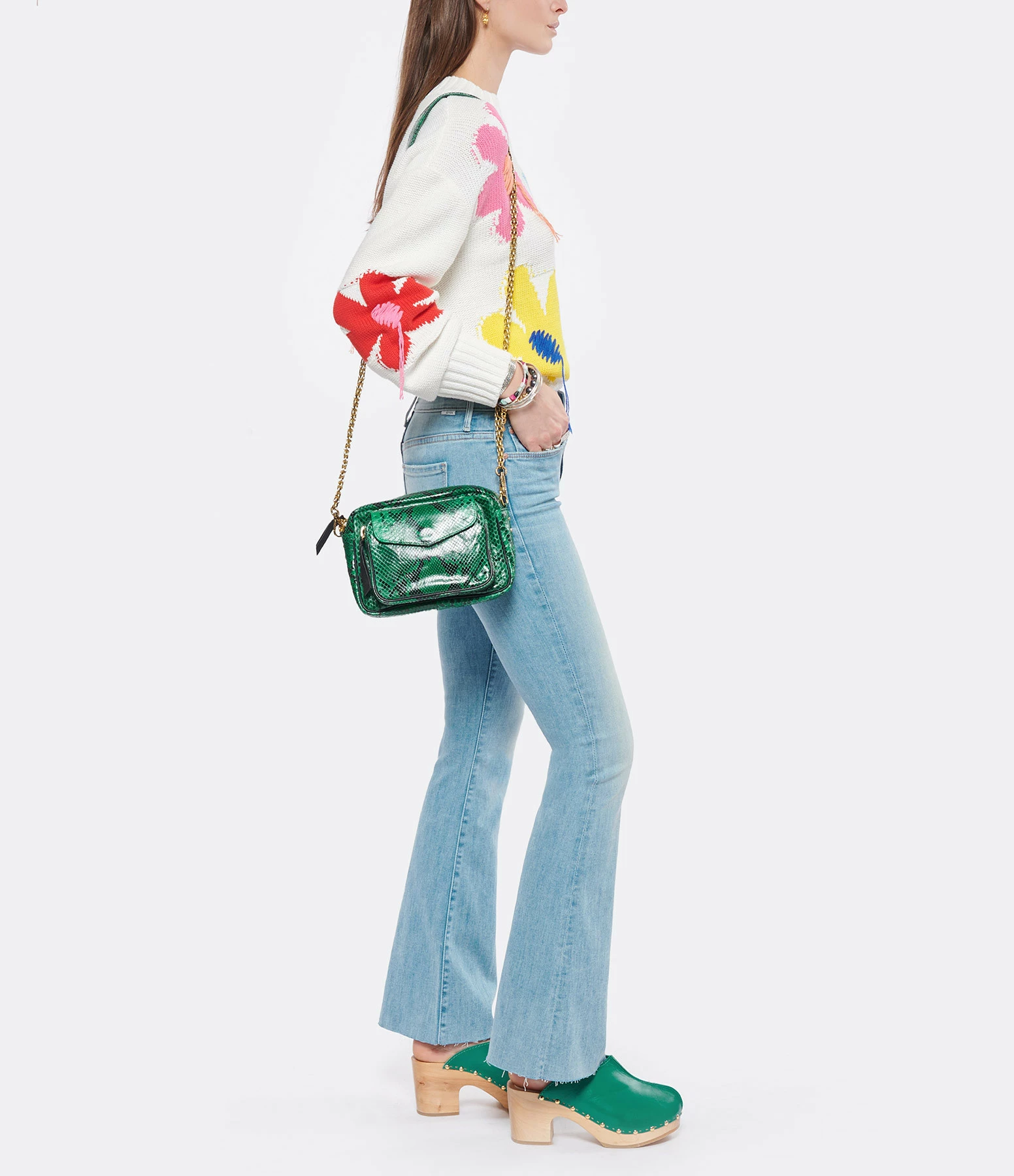 CLARIS VIROT Sac Charly Python Menthe 8 CLARIS VIROT Sac Charly Python Menthe – Image 6