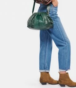 SISTA PARIS Sac Big Uniq Cuir Souple Python Vert -jerome dreyfuss shop unnamed file 965