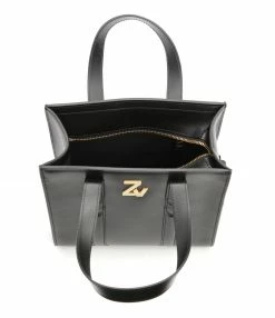 ZADIG & VOLTAIRE Sac ZV Initiale Le Small Cuir Noir -jerome dreyfuss shop unnamed file 976