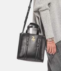 ZADIG & VOLTAIRE Sac ZV Initiale Le Small Cuir Noir -jerome dreyfuss shop unnamed file 978
