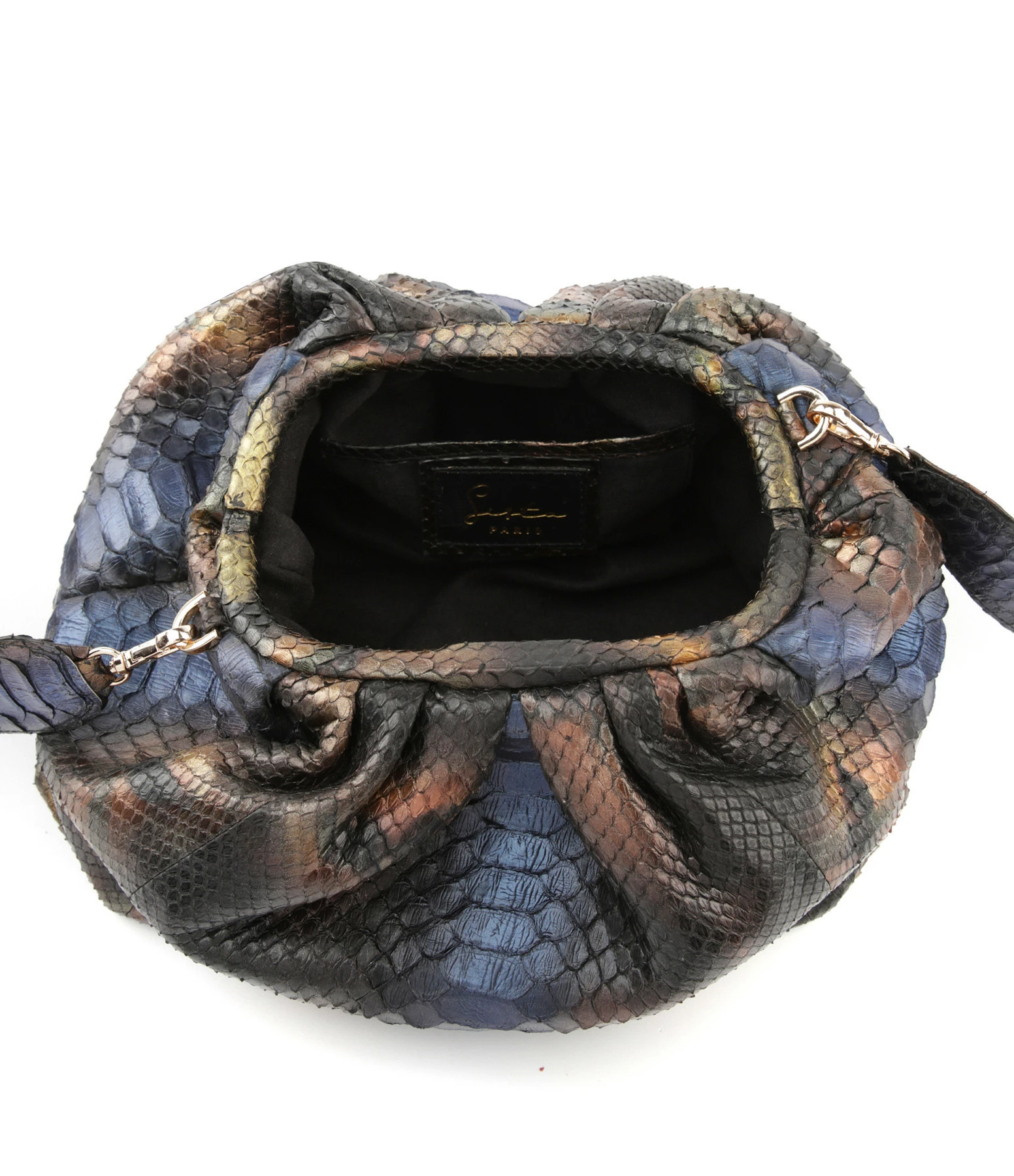 SISTA PARIS Sac Big Uniq Cuir Souple Python Butterfly Blue 5 SISTA PARIS Sac Big Uniq Cuir Souple Python Butterfly Blue – Image 3