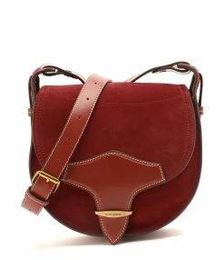 ISABEL MARANT Sac Botsy Cuir Suédé Rouge Foncé