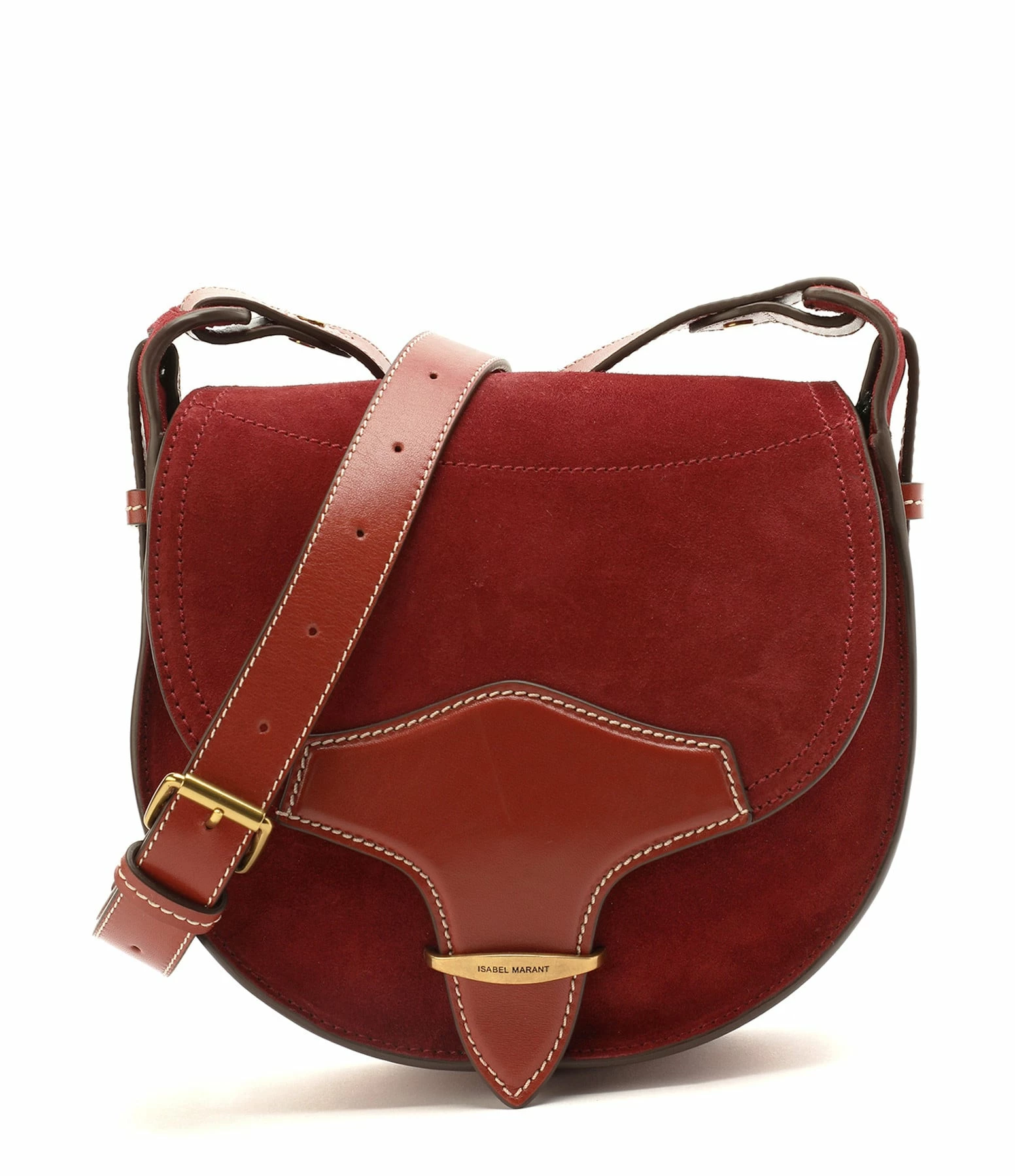 ISABEL MARANT Sac Botsy Cuir Suédé Rouge Foncé 3 ISABEL MARANT Sac Botsy Cuir Suédé Rouge Foncé
