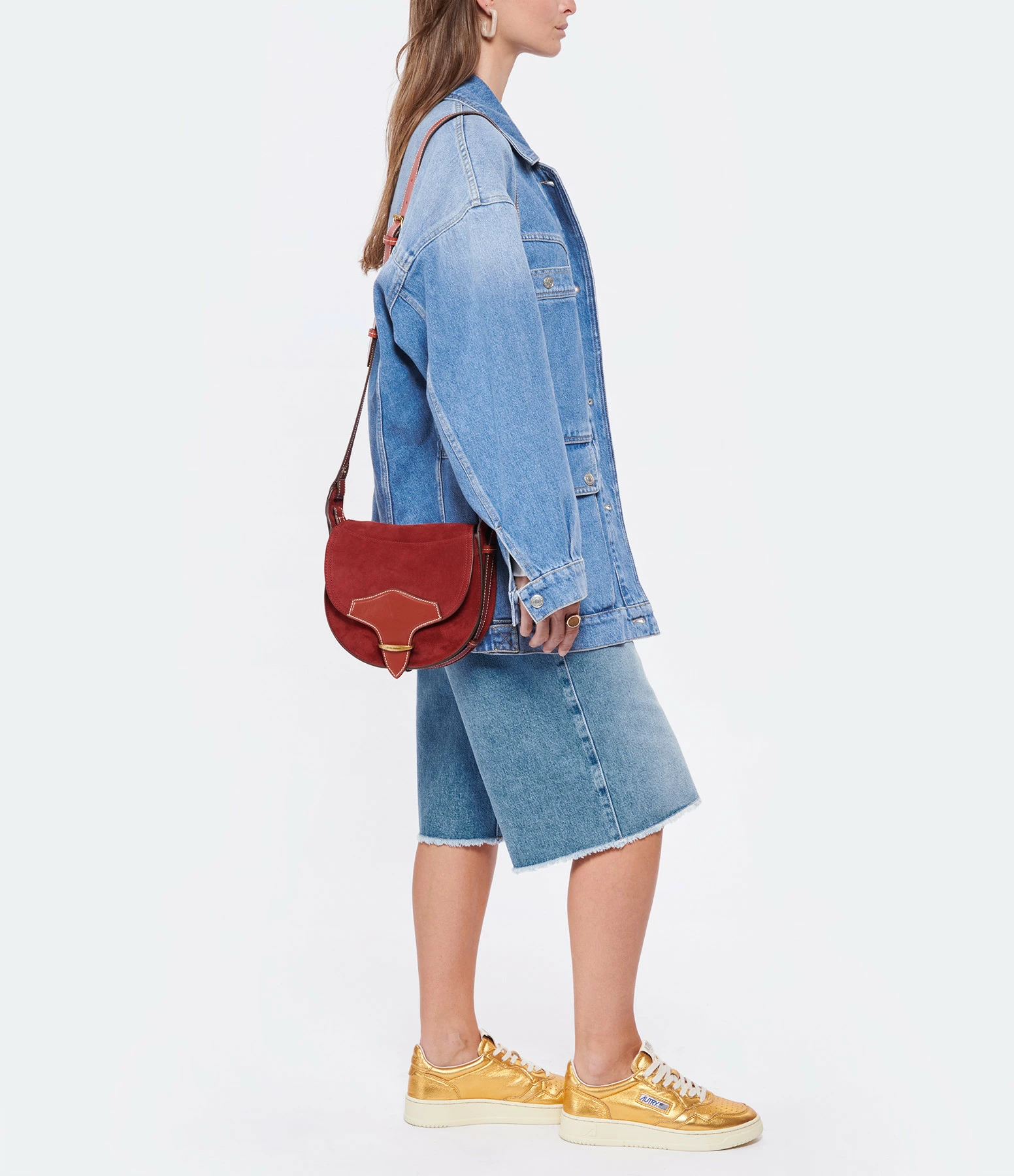 ISABEL MARANT Sac Botsy Cuir Suédé Rouge Foncé 8 ISABEL MARANT Sac Botsy Cuir Suédé Rouge Foncé – Image 6